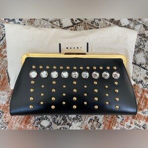 NWT Marni Embellished Frame Clutch